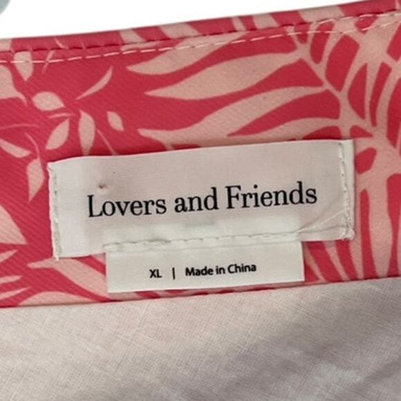 LOVERS + FRIENDS Seana Tropical Pink One Should Ruffle Dress SZ XL - Picture 7 of 13